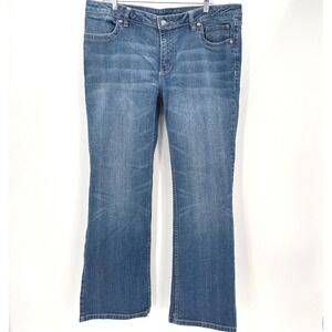 Harley Davidson Women Bootcut Jeans Embellished‎ Pockets Blue Denim Size